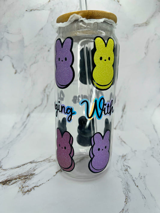 Hanging with my peeps Glass Jar Tumbler